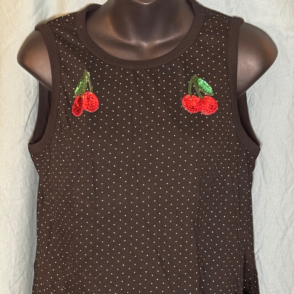 Mighty FINE Polka Dot Cherry Top - Rockabilly 1950’s Style - Large
